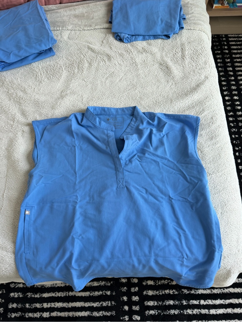 Figs Rafaella Scrub Top Ceil Blue